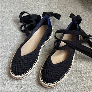 Elegant Black Espadrille Flats
